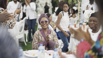 Elder celebrated at outdoor garden gathering